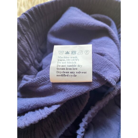 Navy Blue Polyester Casual Pants With Elastic Waist & Drawstring Size XL - Picture 5 of 5